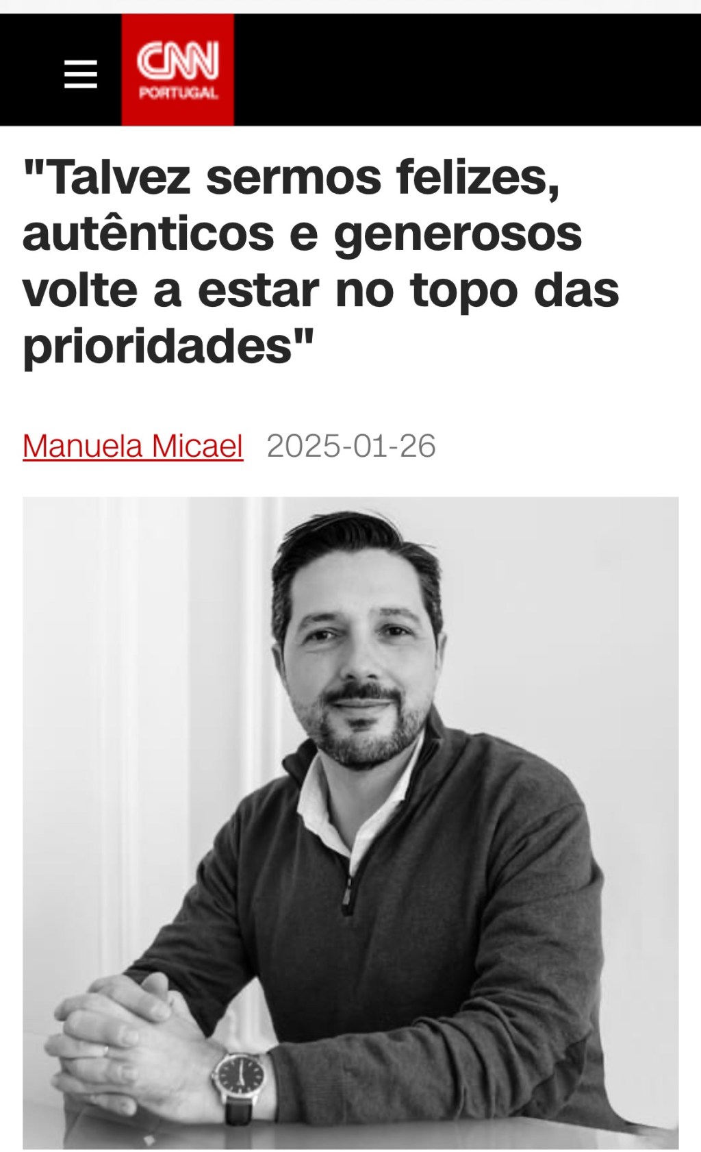 Entrevista à CNN&nbsp;Portugal